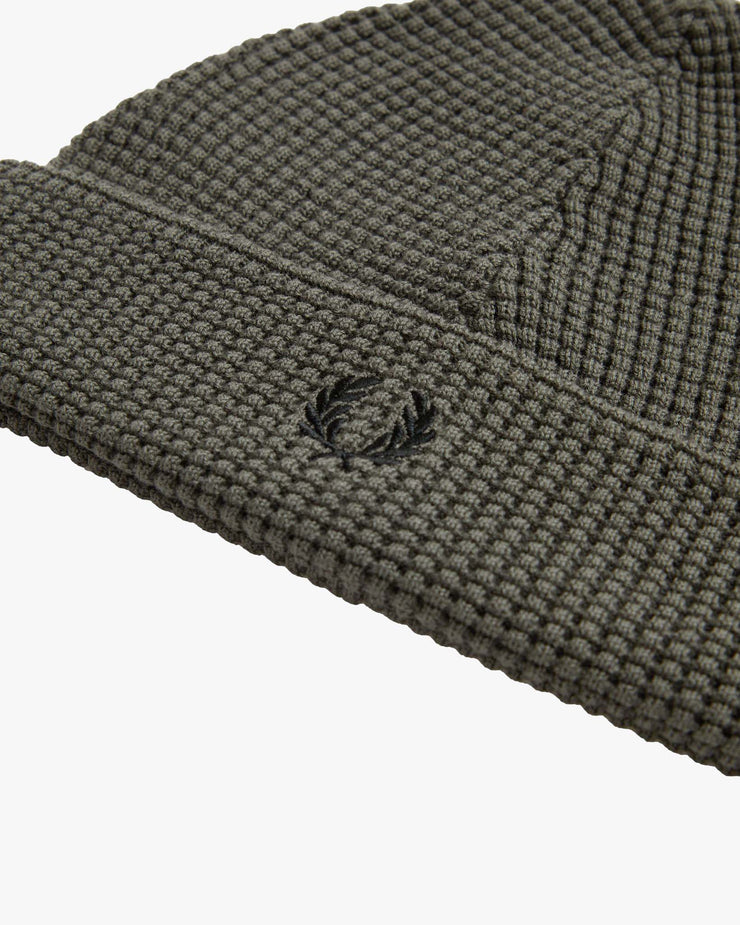 Fred Perry Waffle Knit Beanie - Field Green