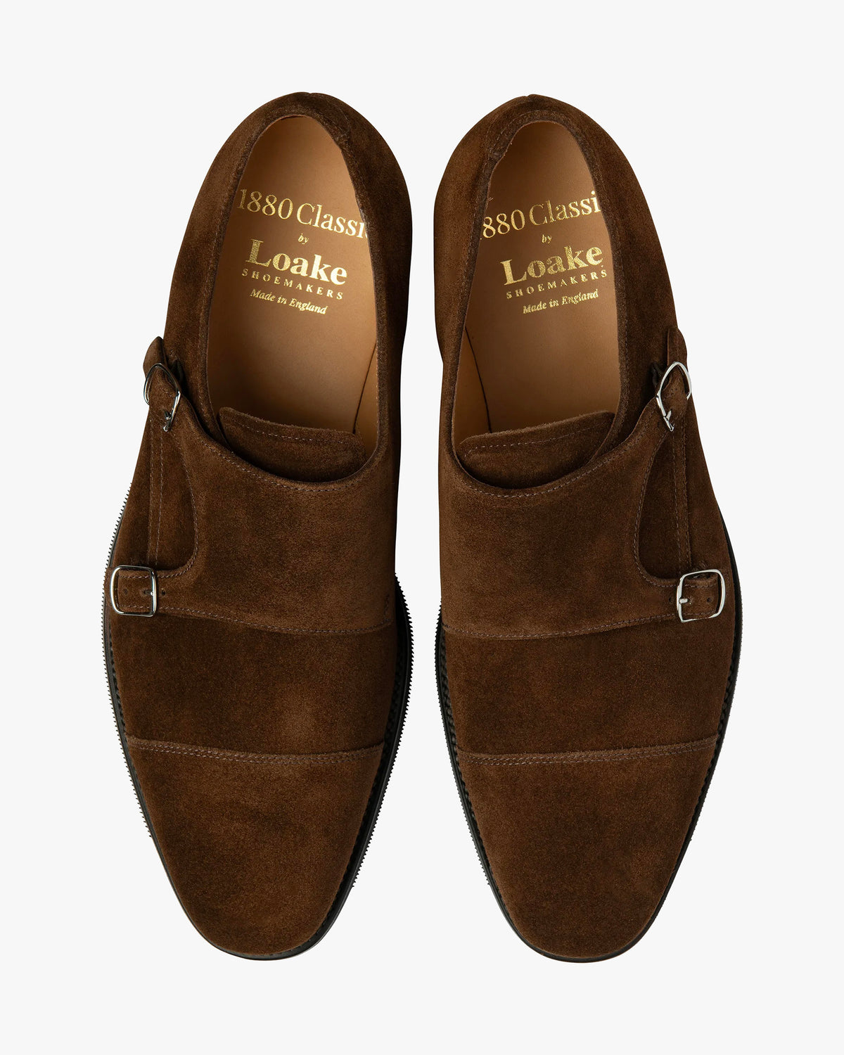 Loake 1880 Classic Cannon Twin Buckle Monk Shoe - Brown Suede | Loake Shoemakers Shoes | JEANSTORE