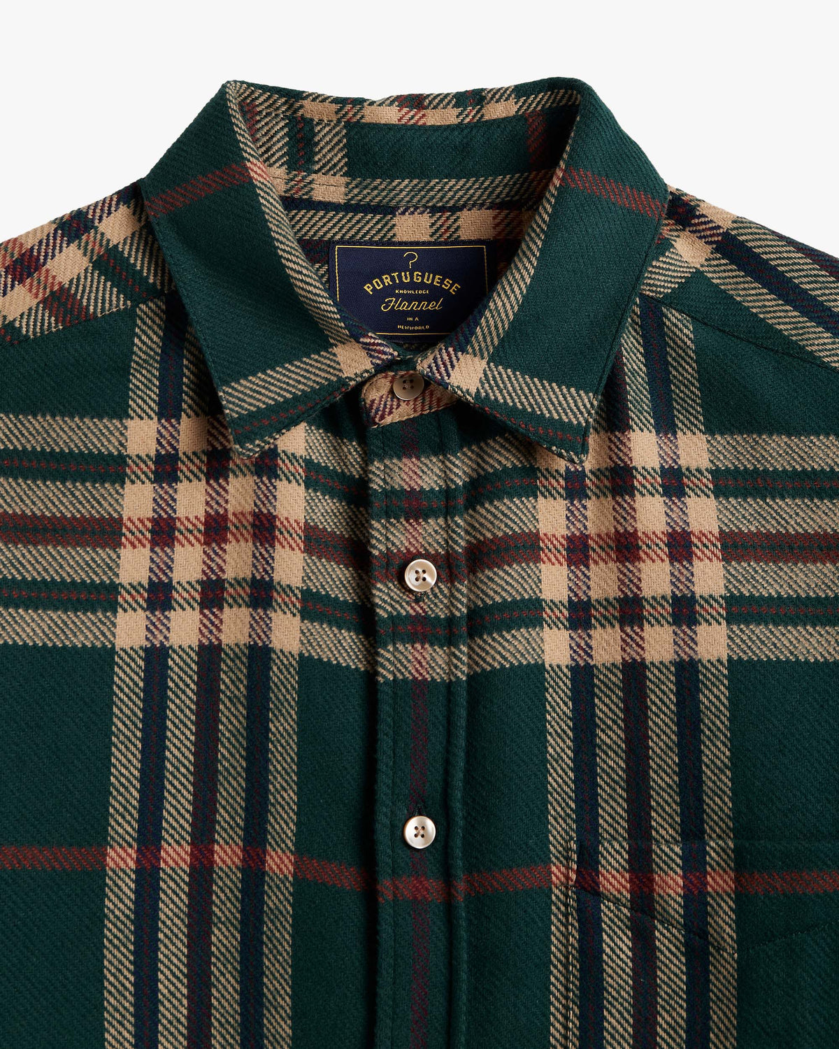 Portuguese Flannel Cervo Flannel Shirt - Green / Beige