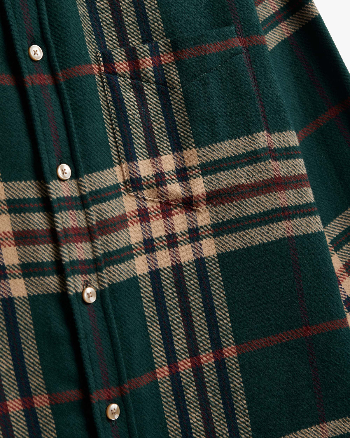 Portuguese Flannel Cervo Flannel Shirt - Green / Beige