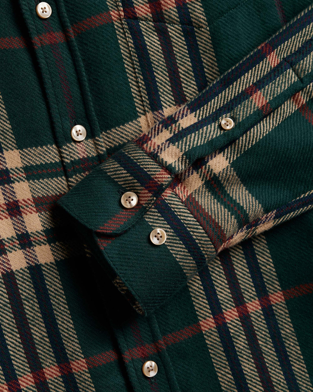 Portuguese Flannel Cervo Flannel Shirt - Green / Beige