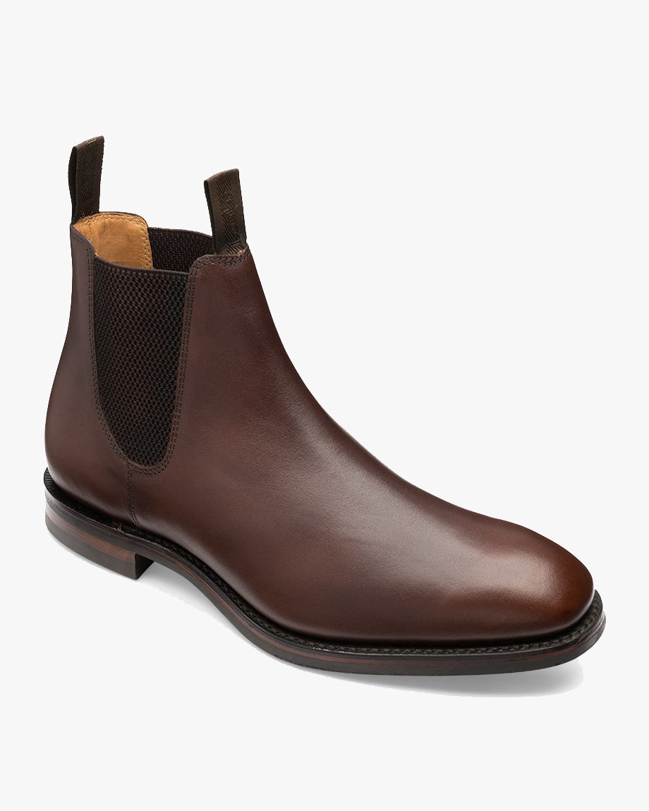 Loake 1880 Classic Chatsworth Chelsea Boot - Dark Brown Waxy / Dainite Sole | Loake Shoemakers Boots | JEANSTORE