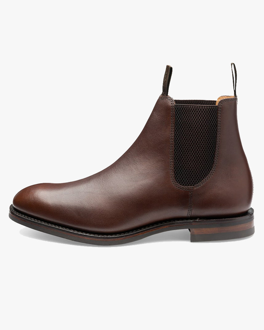 Loake 1880 Classic Chatsworth Chelsea Boot - Dark Brown Waxy / Dainite Sole | Loake Shoemakers Boots | JEANSTORE