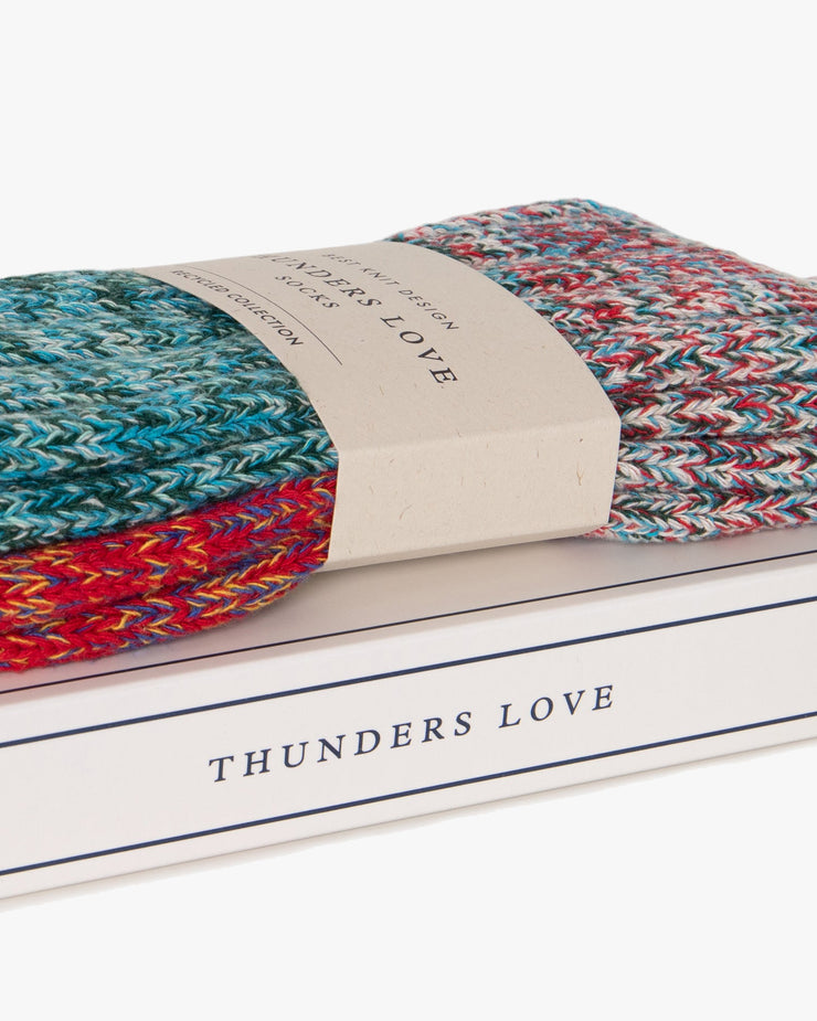 Thunders Love Charlie Collection Socks - Light Blue / Red