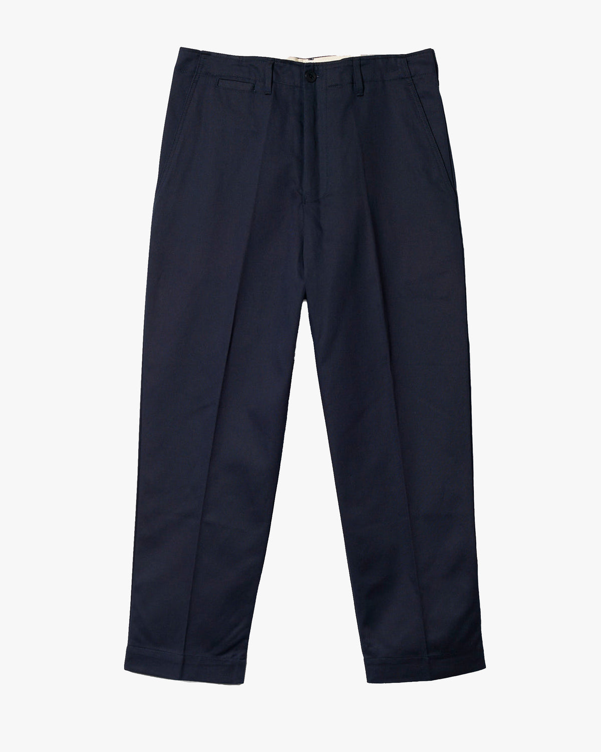 Merz b. Schwanen 1920s Cotton Twill Worker Chinos - Dark Navy