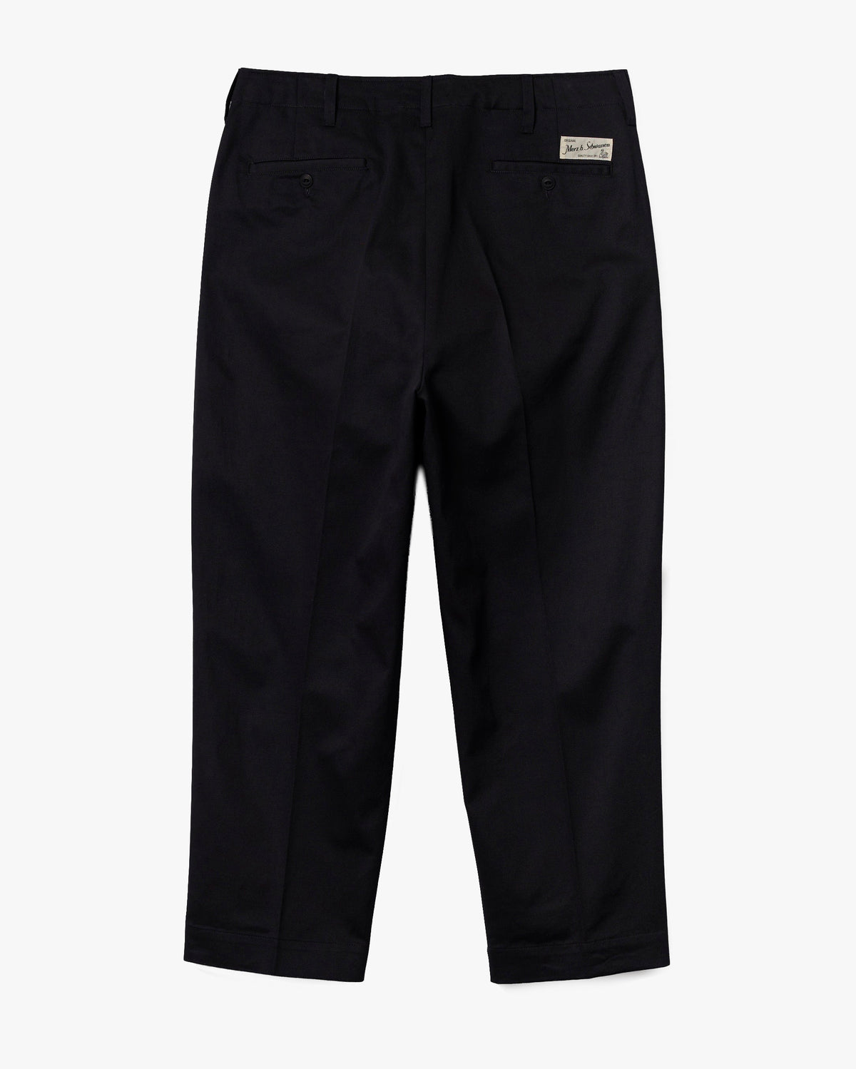 Merz b. Schwanen 1920s Cotton Twill Worker Chinos - Deep Black