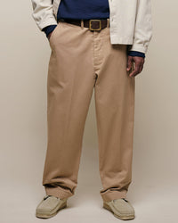 Merz b. Schwanen 1920s Cotton Twill Worker Chinos - Khaki