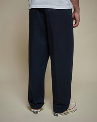 Merz b. Schwanen 1920s Cotton Twill Worker Chinos - Dark Navy