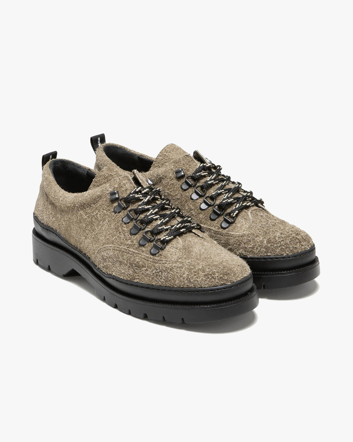 Kleman Courrier 2 'Fur' Hairy Suede Derby Shoe - Khaki Poudré