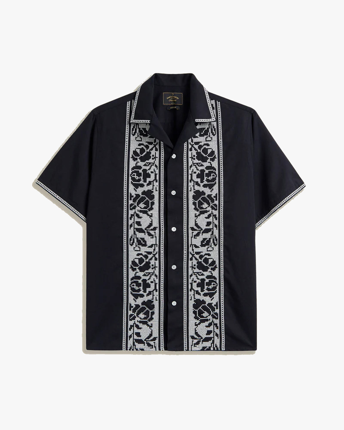 Portuguese Flannel Cross Stitch Shirt - Black