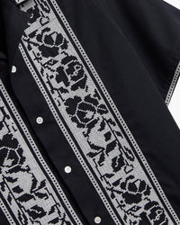 Portuguese Flannel Cross Stitch Shirt - Black
