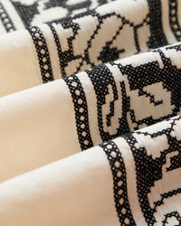 Portuguese Flannel Cross Stitch Shirt - Ecru