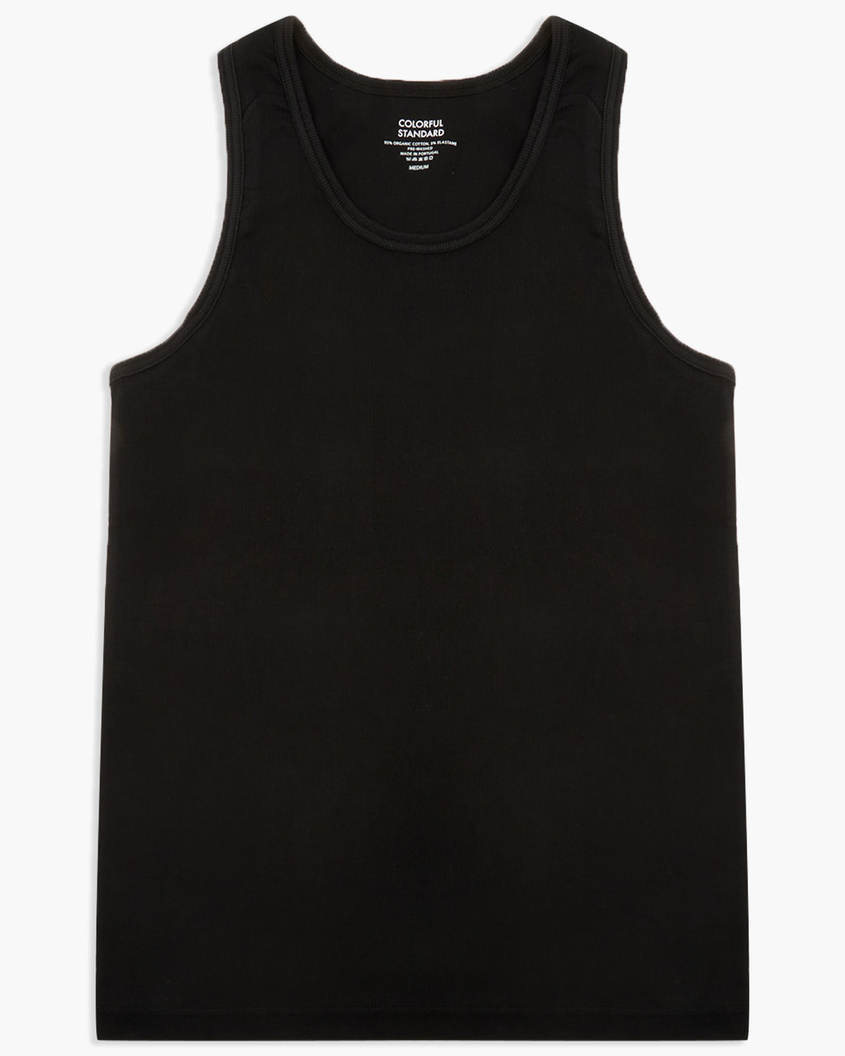 Colorful Standard Organic Rib Tank Top - Deep Black | Colorful Standard T Shirts | JEANSTORE