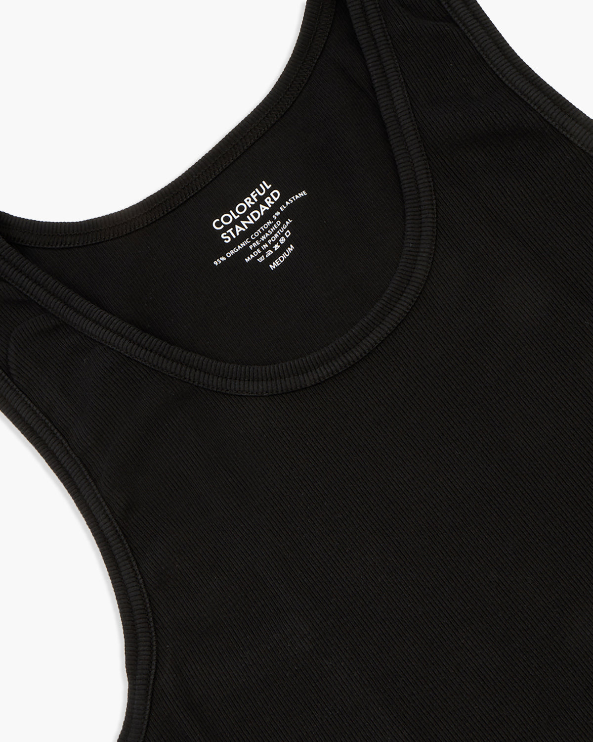 Colorful Standard Organic Rib Tank Top - Deep Black | Colorful Standard T Shirts | JEANSTORE