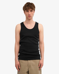 Colorful Standard Organic Rib Tank Top - Deep Black | Colorful Standard T Shirts | JEANSTORE