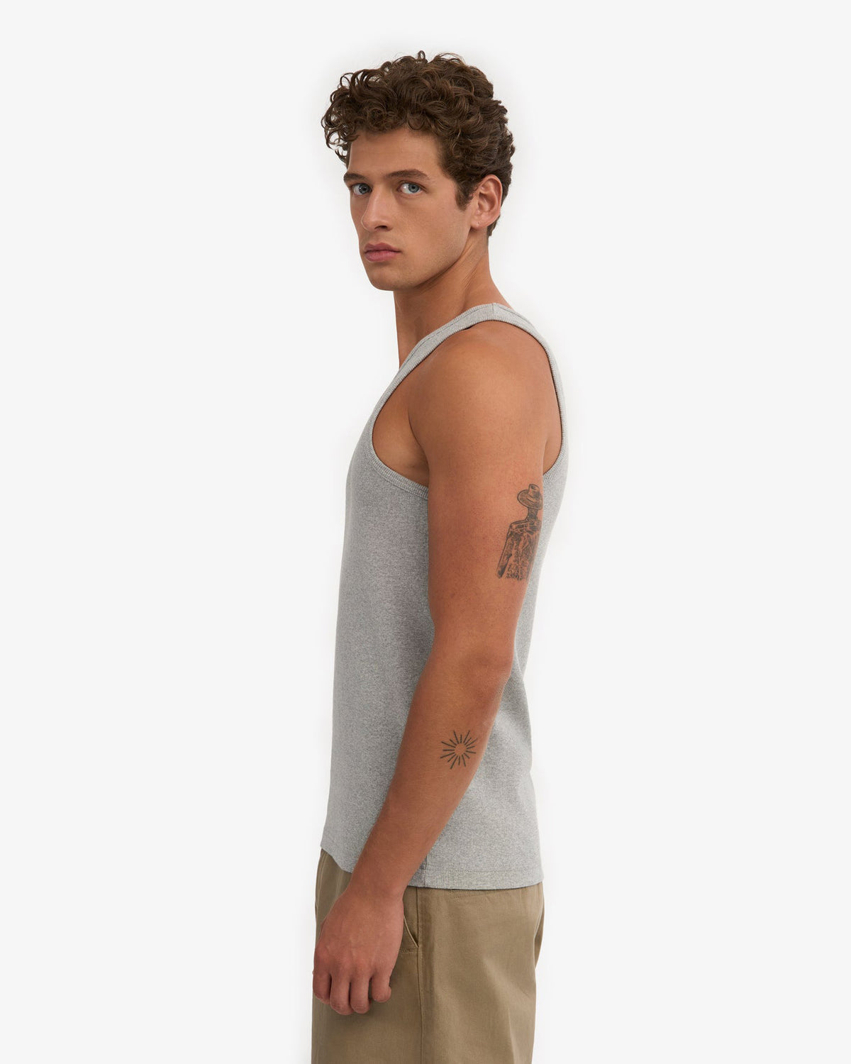 Colorful Standard Organic Rib Tank Top - Heather Grey | Colorful Standard T Shirts | JEANSTORE