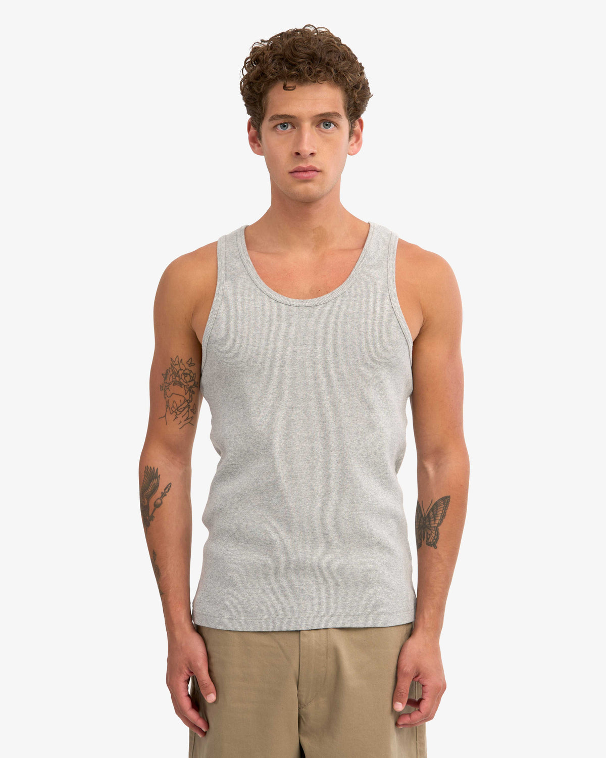 Colorful Standard Organic Rib Tank Top - Heather Grey | Colorful Standard T Shirts | JEANSTORE