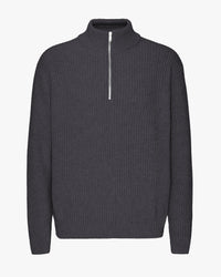 Colorful Standard Merino Wool Quarter Zip Sweater - Lava Grey | Colorful Standard Sweaters & Knitwear | JEANSTORE