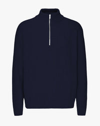 Colorful Standard Merino Wool Quarter Zip Sweater - Navy Blue | Colorful Standard Sweaters & Knitwear | JEANSTORE