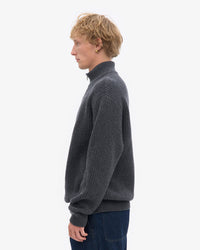 Colorful Standard Merino Wool Quarter Zip Sweater - Lava Grey | Colorful Standard Sweaters & Knitwear | JEANSTORE