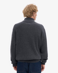 Colorful Standard Merino Wool Quarter Zip Sweater - Lava Grey | Colorful Standard Sweaters & Knitwear | JEANSTORE
