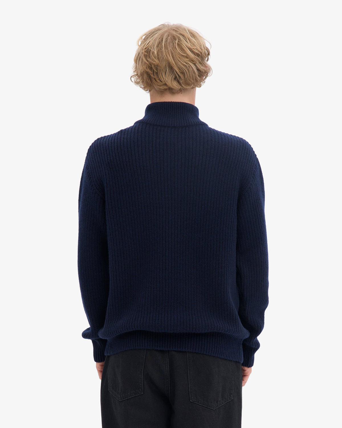 Colorful Standard Merino Wool Quarter Zip Sweater - Navy Blue | Colorful Standard Sweaters & Knitwear | JEANSTORE