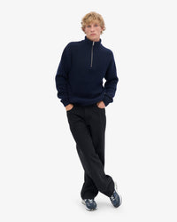 Colorful Standard Merino Wool Quarter Zip Sweater - Navy Blue | Colorful Standard Sweaters & Knitwear | JEANSTORE
