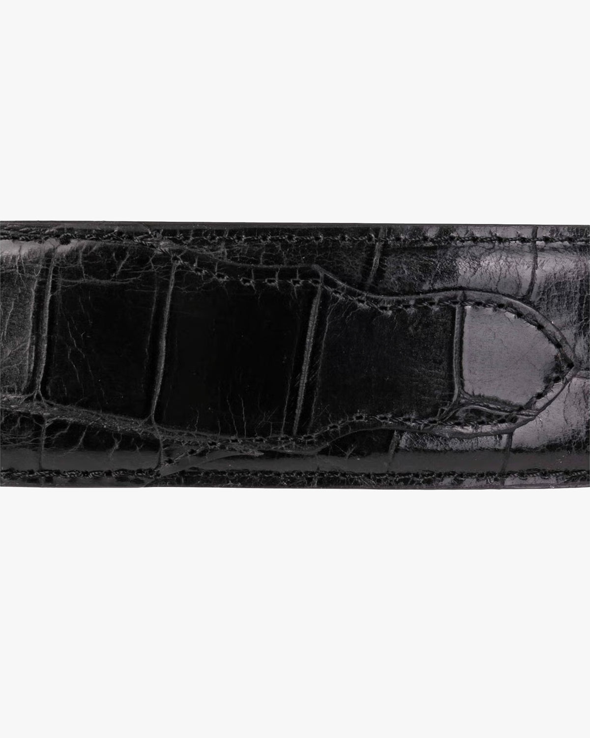 Stetson Caiman Embossed Leather Belt - Black