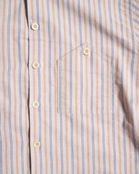 Captain Santors Striped Cotton-Linen Shirt -  Natural / Blue / Mustard