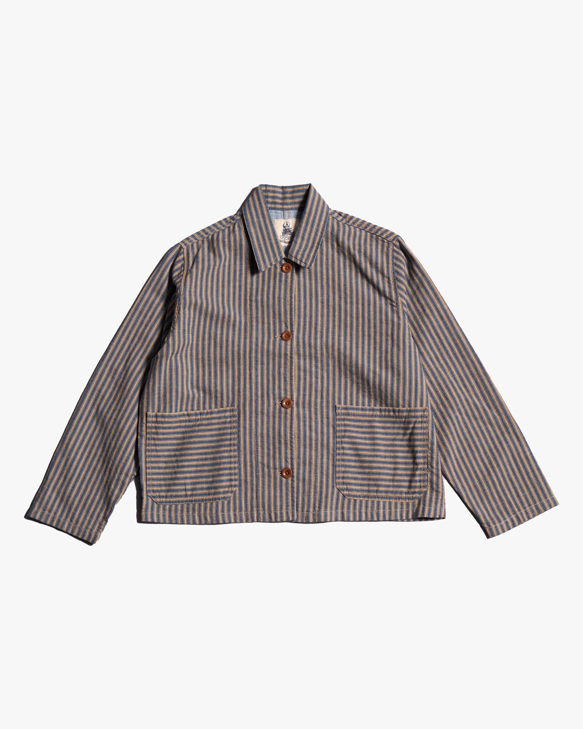 Captain Santors Striped Work Jacket - Blue / Beige