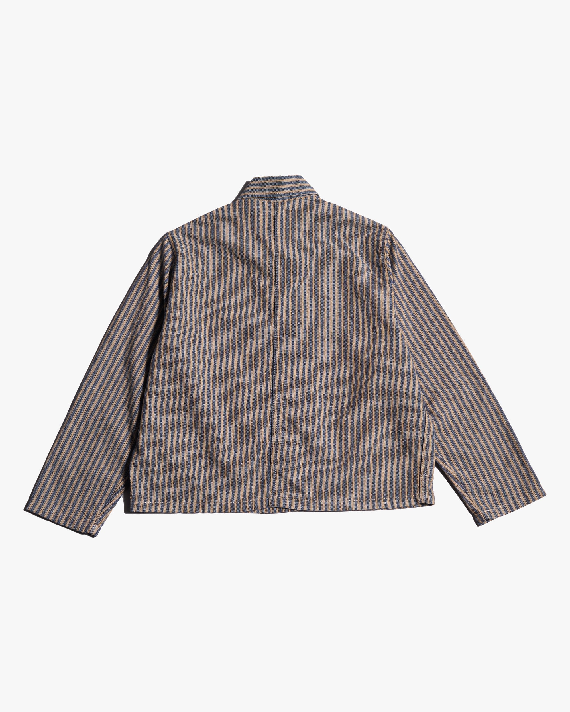 Captain Santors Striped Work Jacket - Blue / Beige