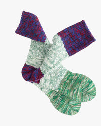 Thunders Love Charlie Cotton Collection Socks - Green / Purple