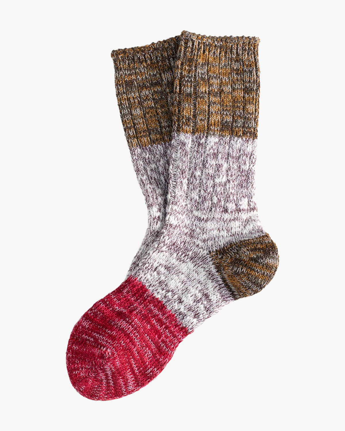 Thunders Love Charlie Cotton Collection Socks - Red / Coffee