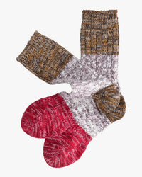 Thunders Love Charlie Cotton Collection Socks - Red / Coffee