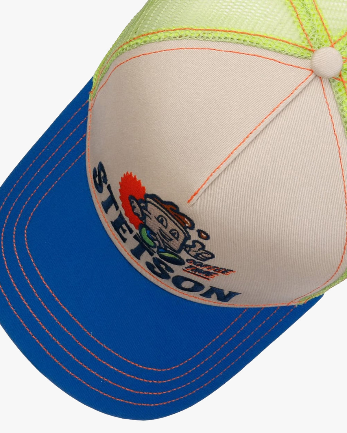 Stetson Barista Coffee Time Trucker Cap - Blue / Ecru