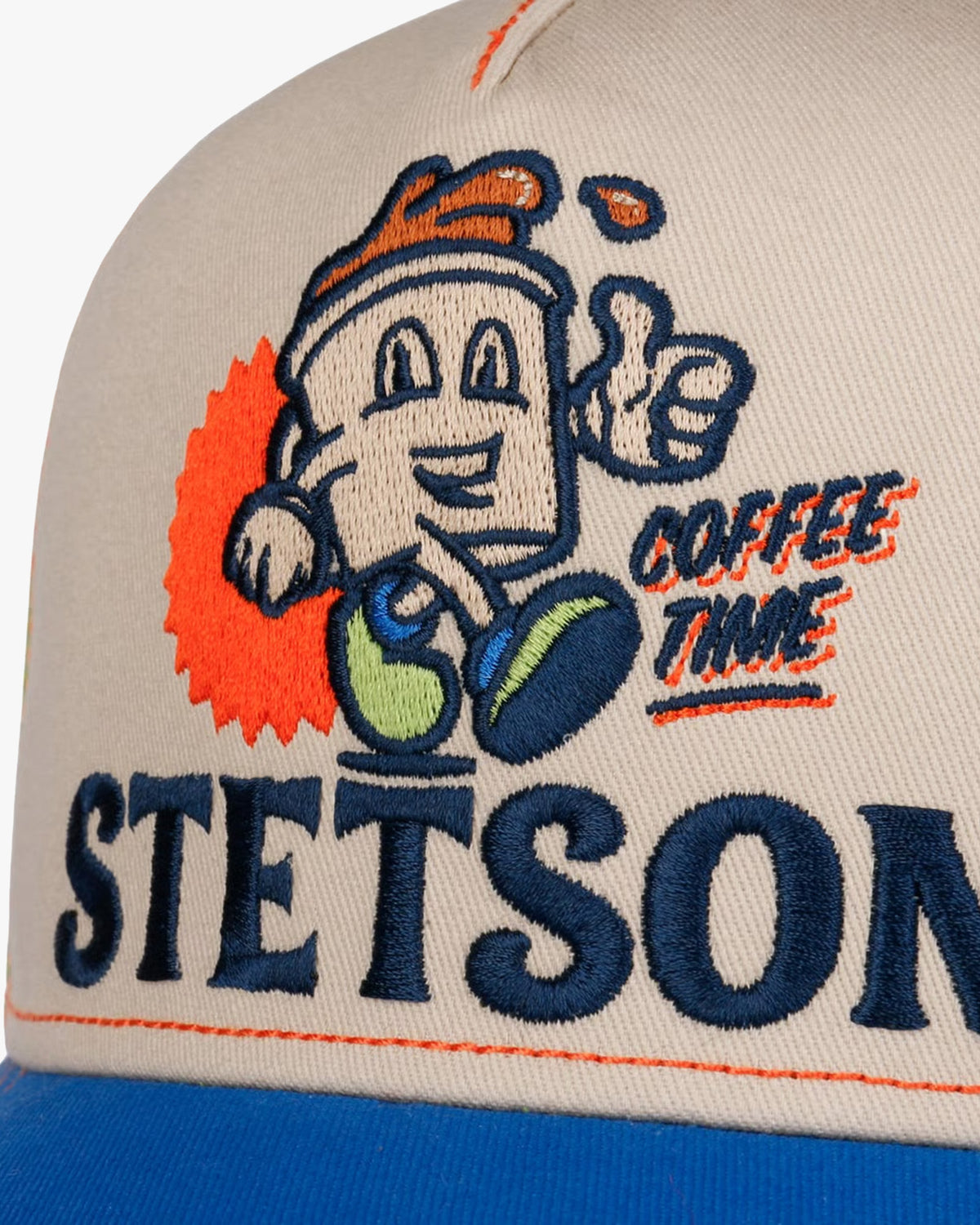Stetson Barista Coffee Time Trucker Cap - Blue / Ecru