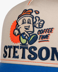 Stetson Barista Coffee Time Trucker Cap - Blue / Ecru