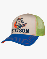 Stetson Barista Coffee Time Trucker Cap - Blue / Ecru