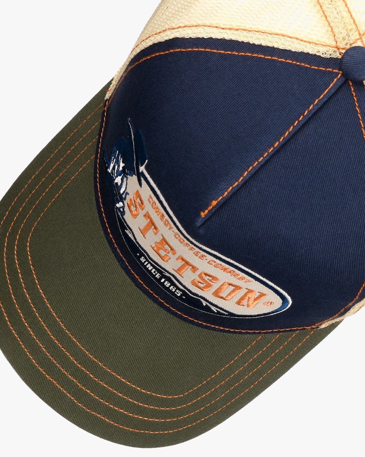 Stetson Cowboy Coffee Trucker Cap - Olive / Navy | Stetson Hats | JEANSTORE