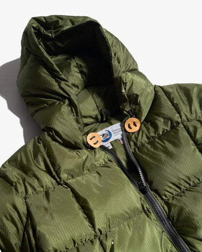 Crescent Down Works Ripstop Hooded Down Sweatshirt - Green | Crescent Down Works Jackets & Coats | Jeanstore