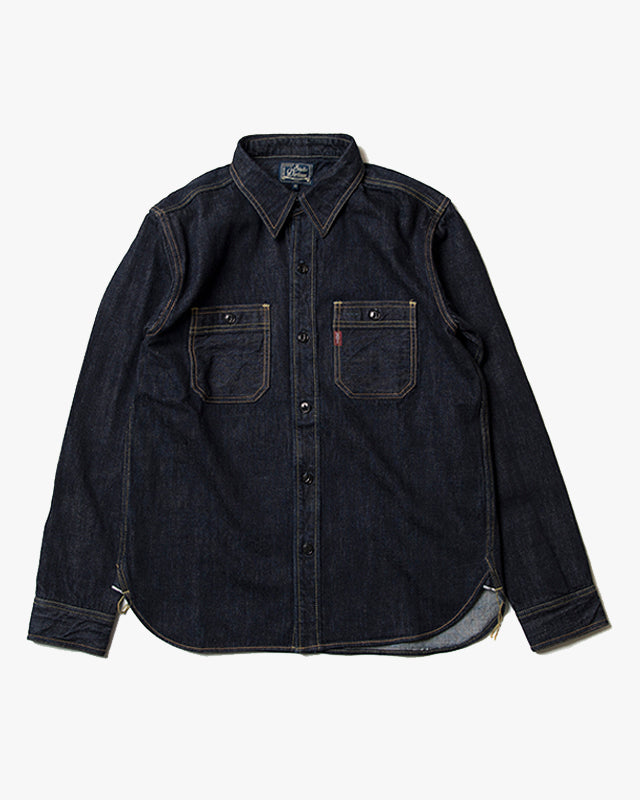 Studio D'Artisan D5335 14oz Selvedge Denim Work Shirt - Indigo Onewash | Studio D'Artisan Shirts | JEANSTORE