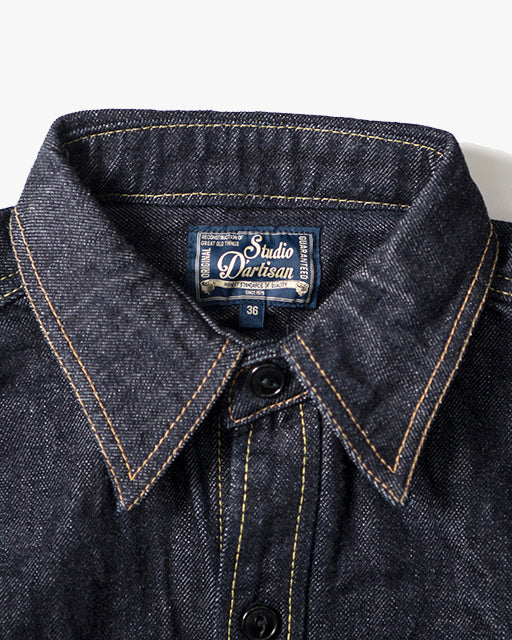 Studio D'Artisan D5335 14oz Selvedge Denim Work Shirt - Indigo Onewash | Studio D'Artisan Shirts | JEANSTORE