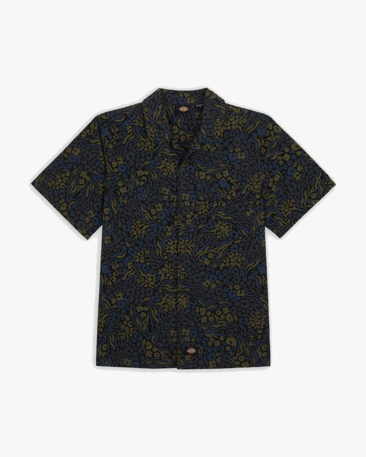 Dickies Saltville Short Sleeve Shirt - Blue / Brown