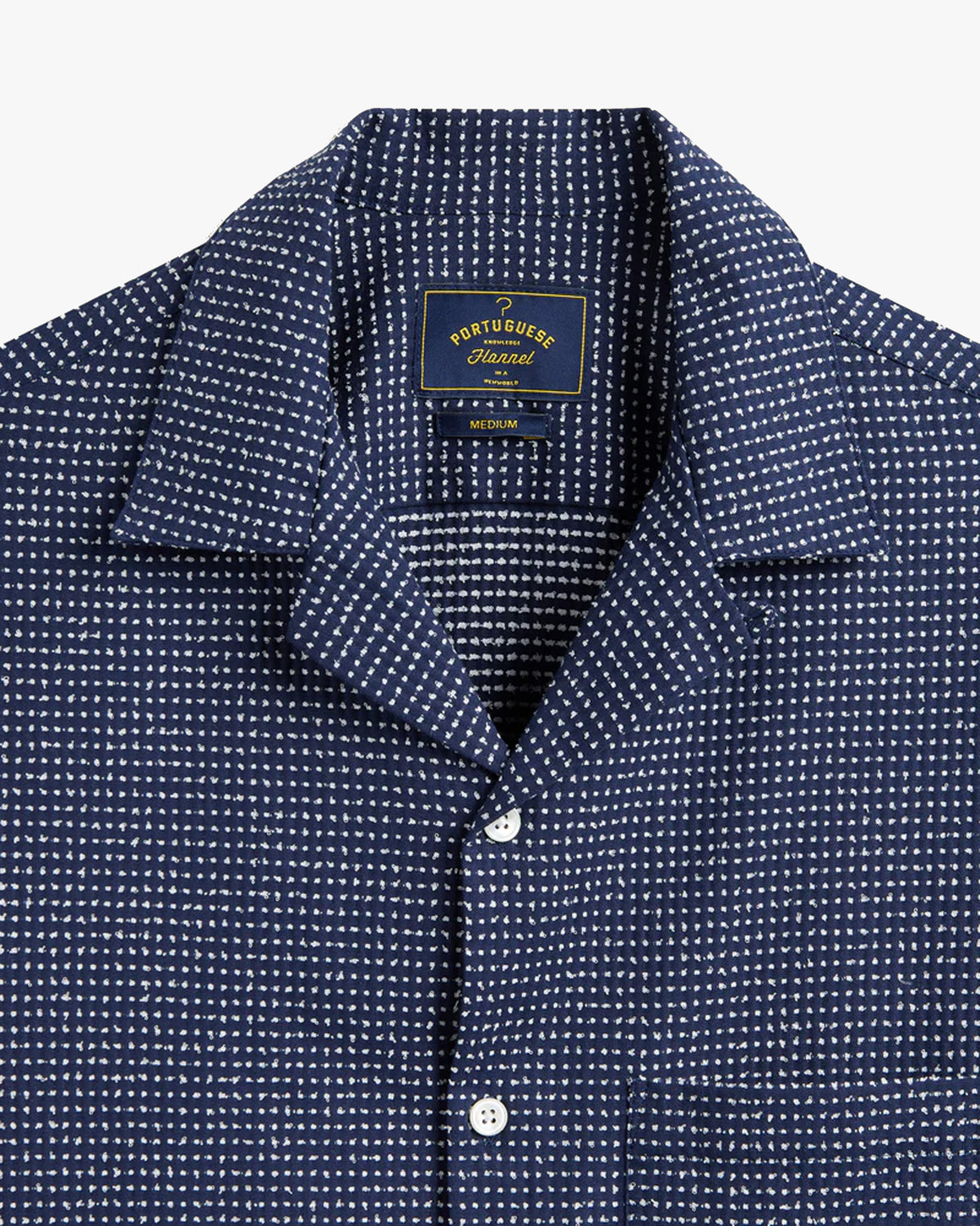 Portuguese Flannel Dots Shirt - Navy