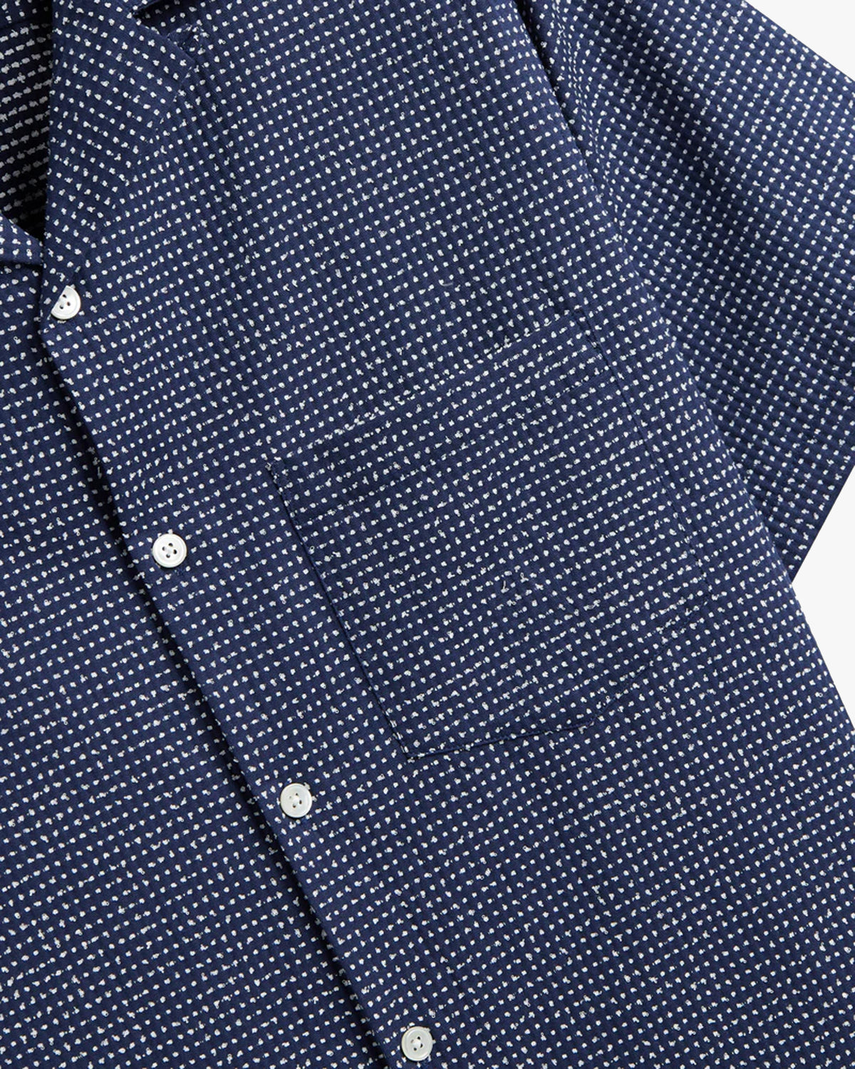Portuguese Flannel Dots Shirt - Navy