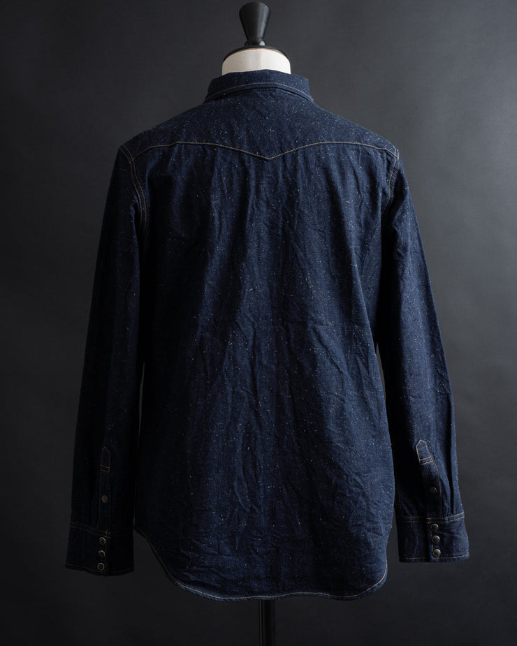 Big John MS004E 10oz Selvedge Denim Work Shirt - Vintage Neppy Indigo