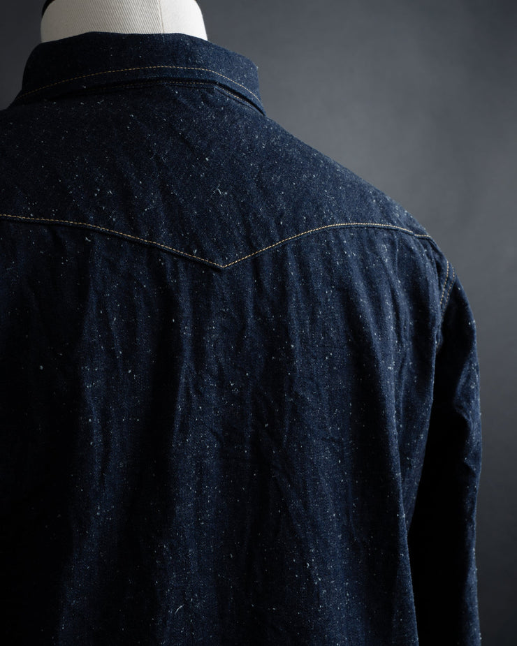Big John MS004E 10oz Selvedge Denim Work Shirt - Vintage Neppy Indigo