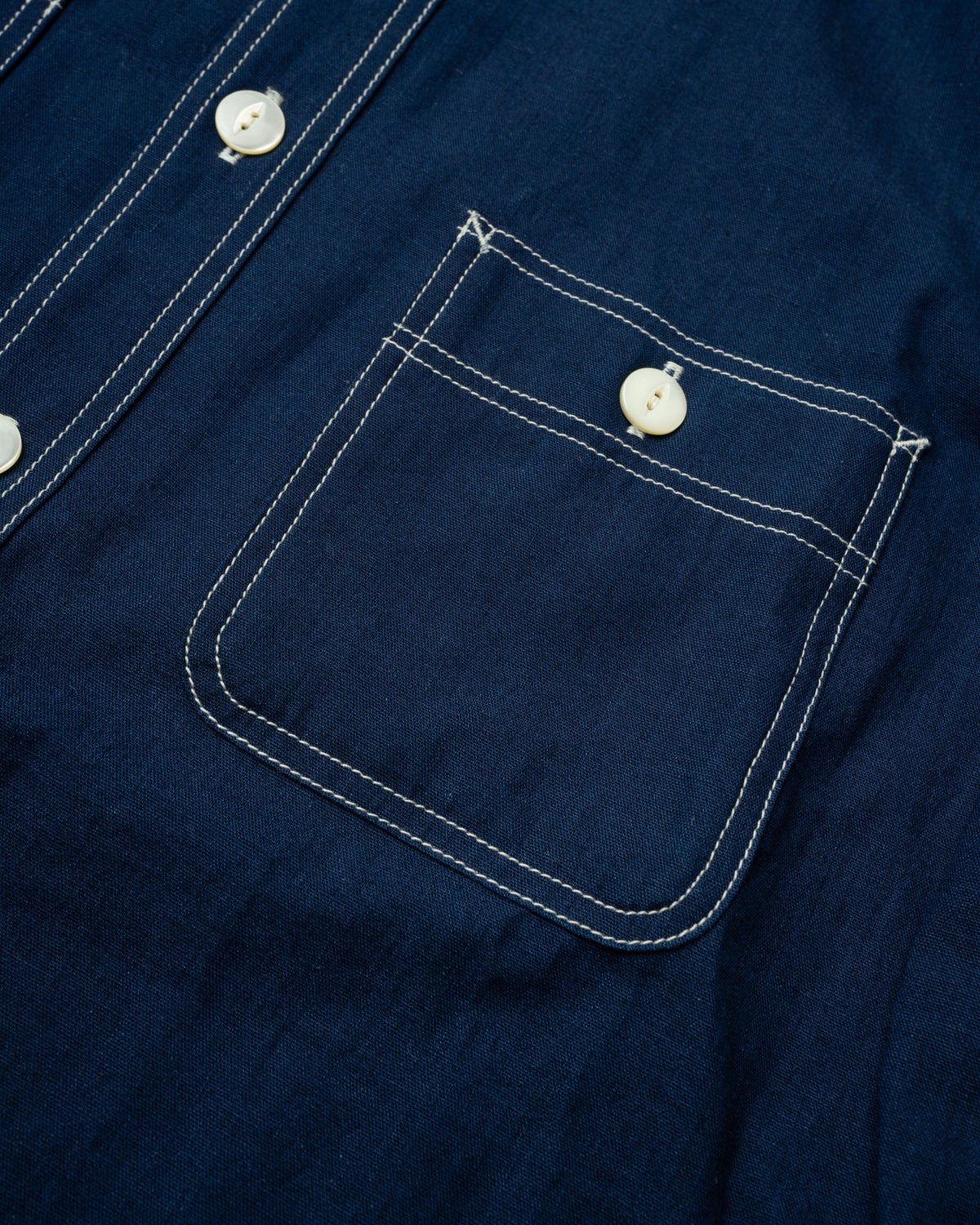 Big John MS003R Chambray Shirt - Dark Indigo | Big John Shirts | JEANSTORE