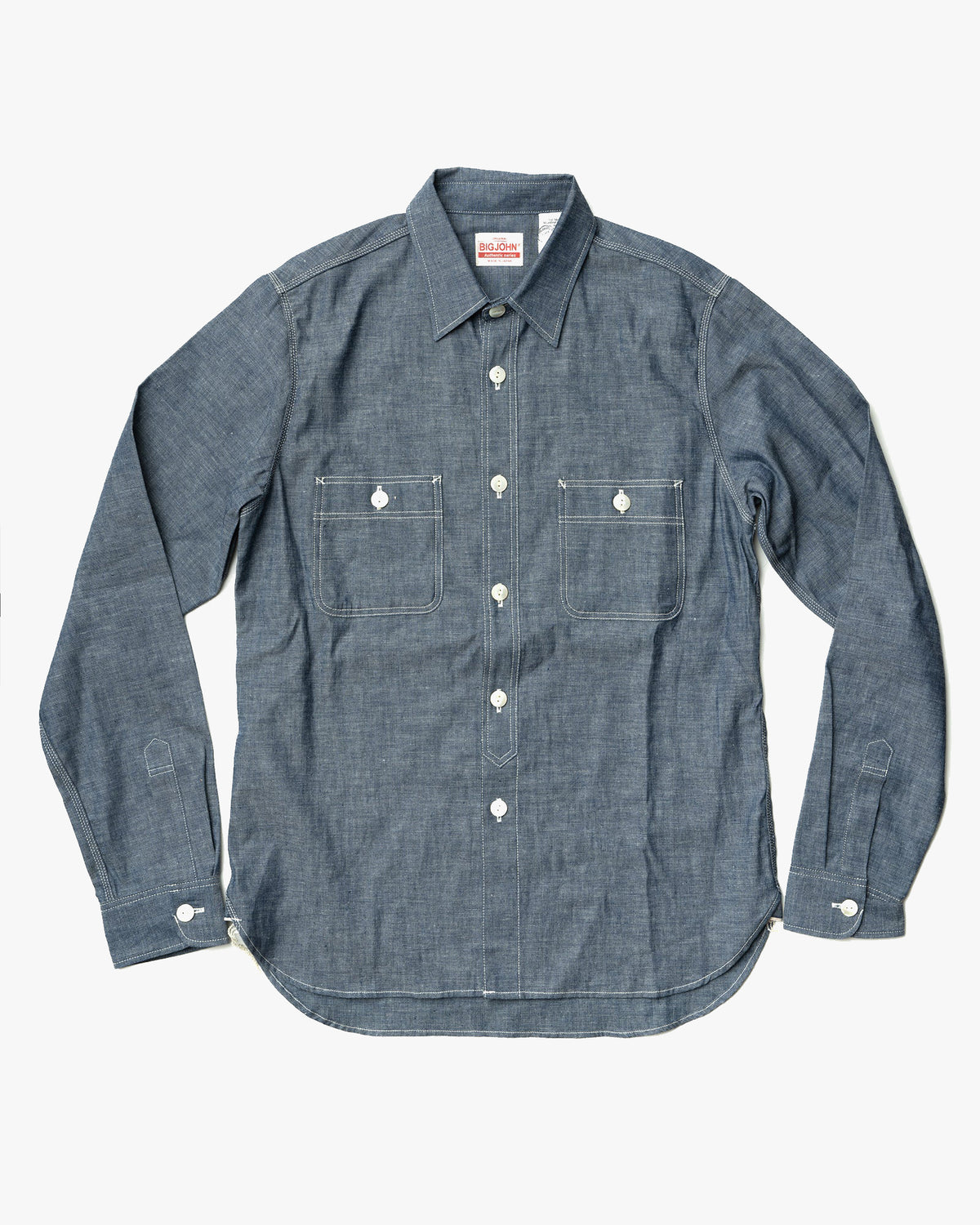 Big John MS003R Chambray Shirt - Indigo | Big John Shirts | JEANSTORE