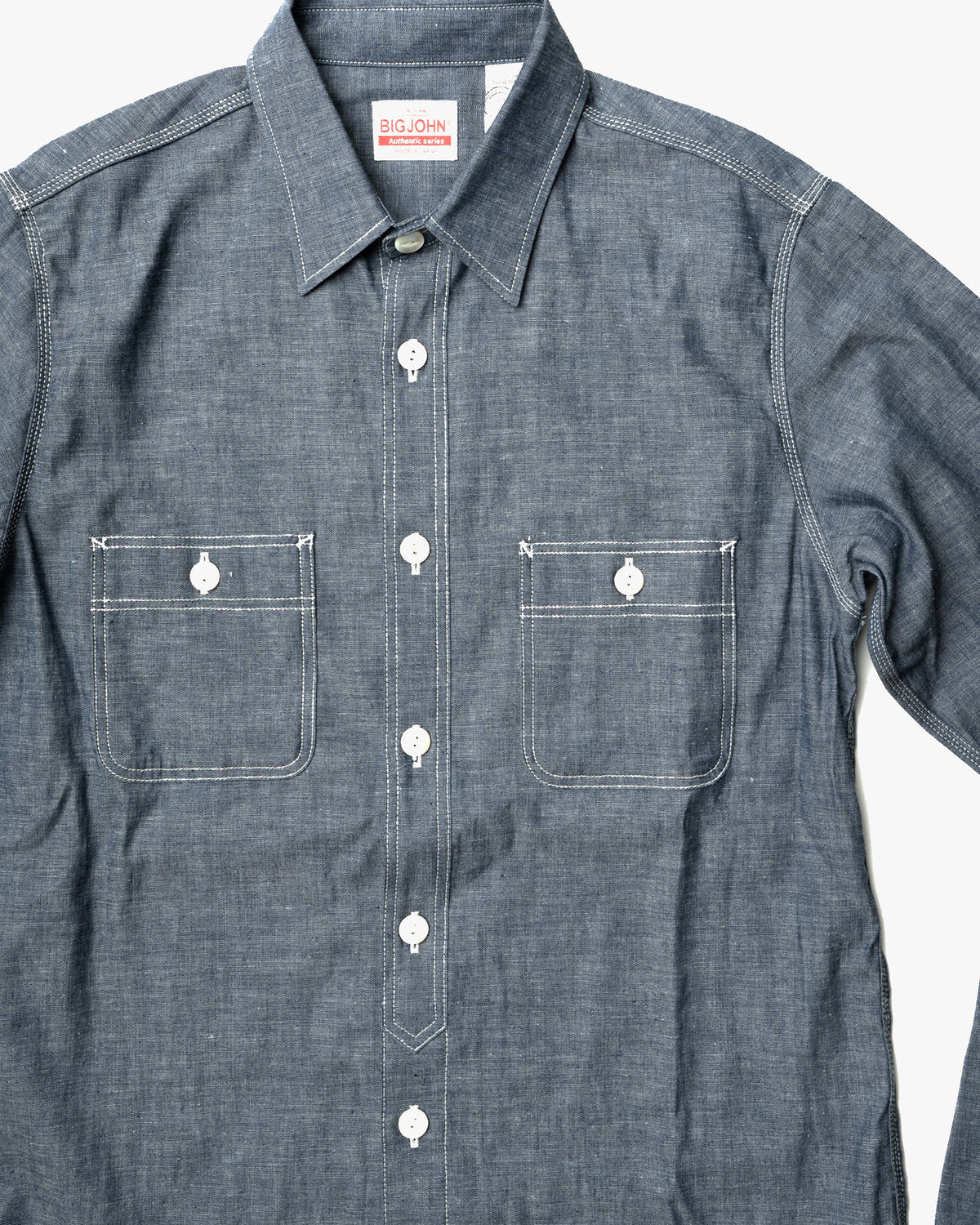 Big John MS003R Chambray Shirt - Indigo | Big John Shirts | JEANSTORE